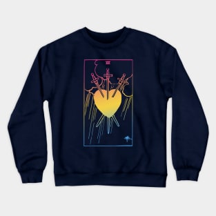 3 of Swords - Pansexual Pride - Tarot Crewneck Sweatshirt